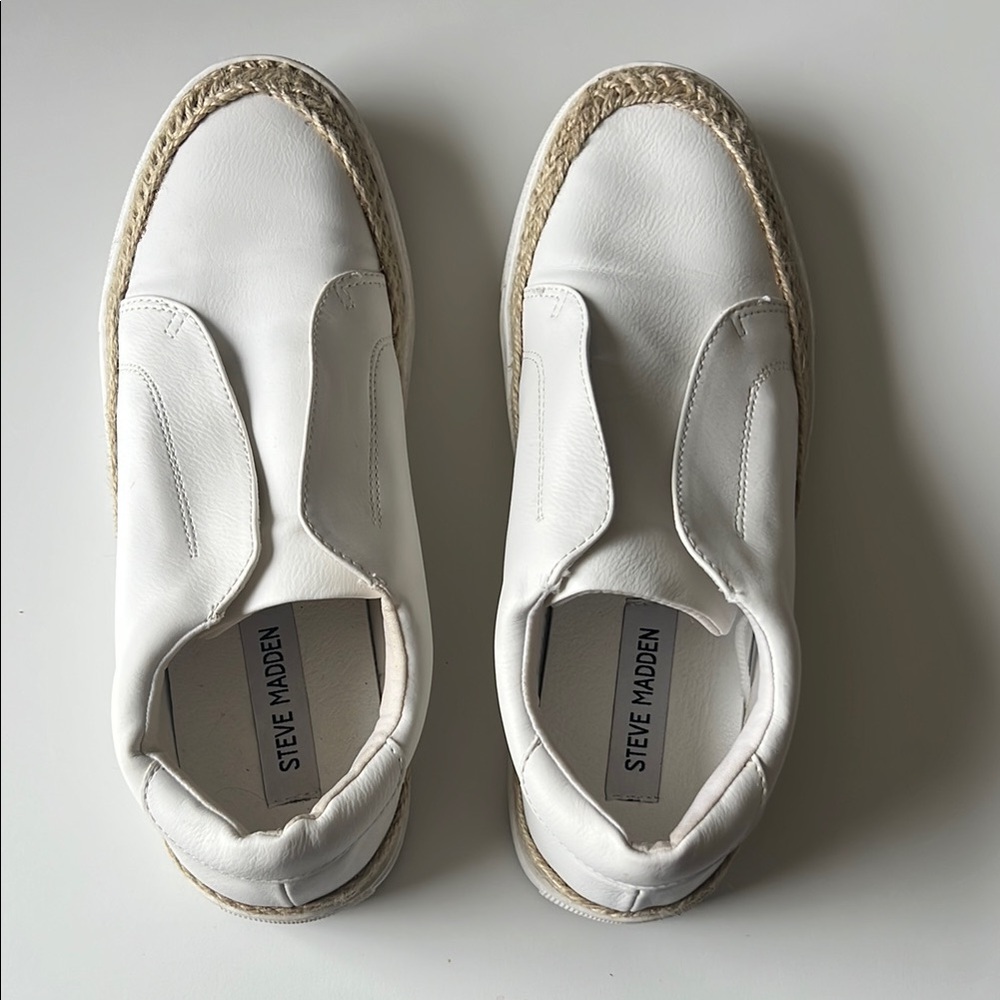 Steve Madden Dasher White Slip-On Espadrille Sneakers